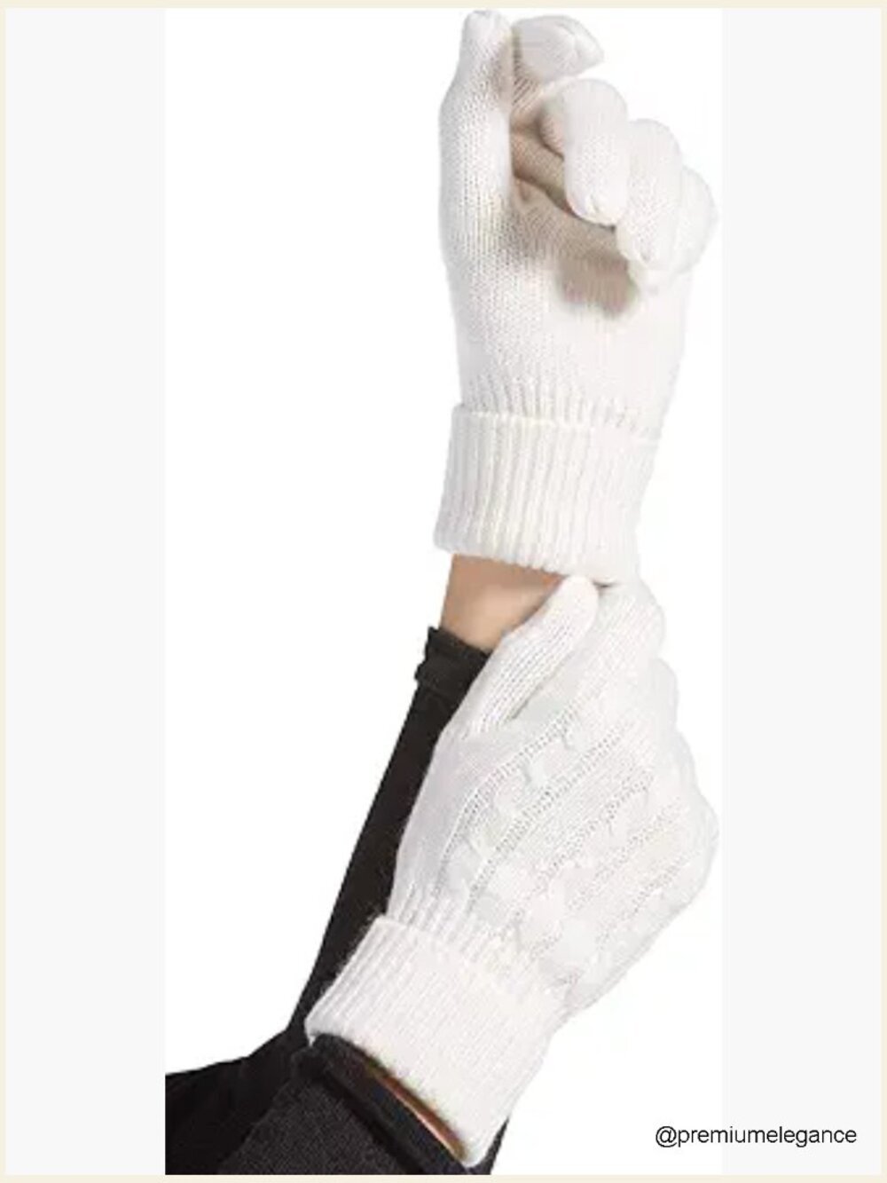 100% Pure Cashmere Cable Knit Gloves - Ultra Soft, Warm, Women's One Size
